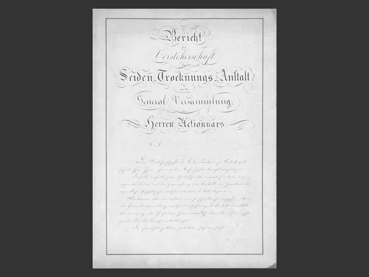 1846 - Gründung Seidentrocknungsanstalt Zürich