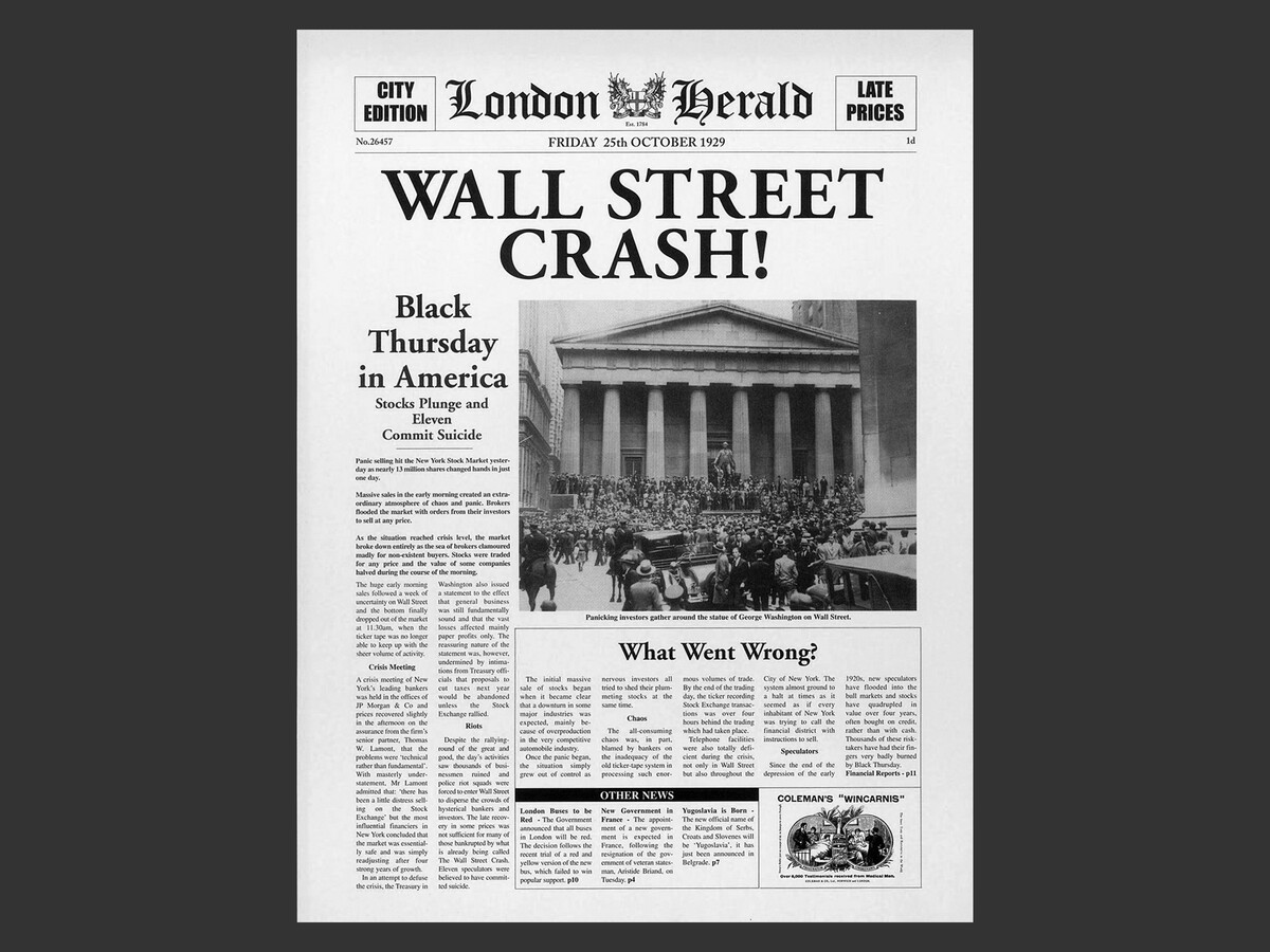 1929 - Weltwirtschaftskrise